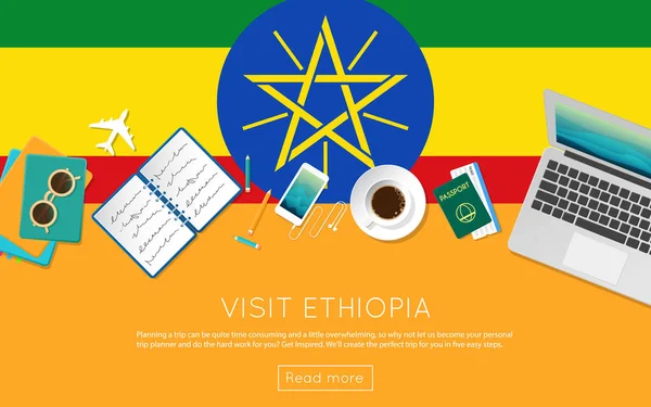 Visit Ethiopia concept for your web banner or print materials — Stock Vector