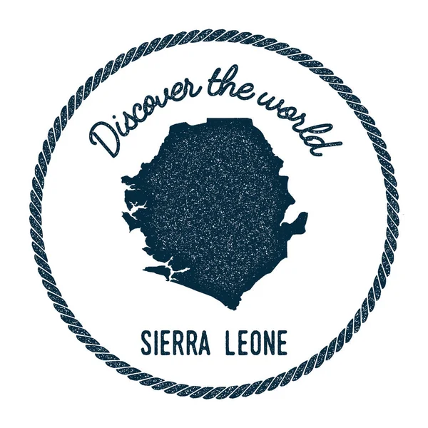 Vintage descubre el sello mundial de caucho con el mapa de Sierra Leona — Vector de stock