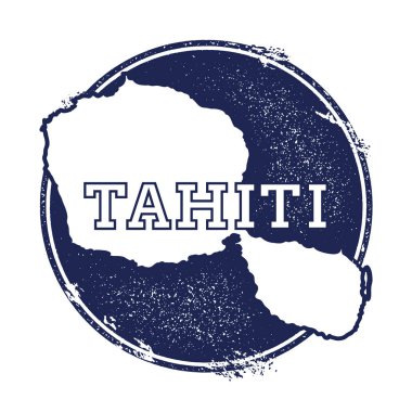 Tahiti vector map Grunge rubber stamp with the name and map of island vector illustration Can be clipart