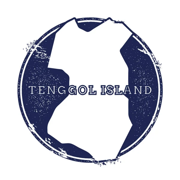 Tenggol Island vector map Grunge rubber stamp with the name and map of island vector illustration — Stock Vector