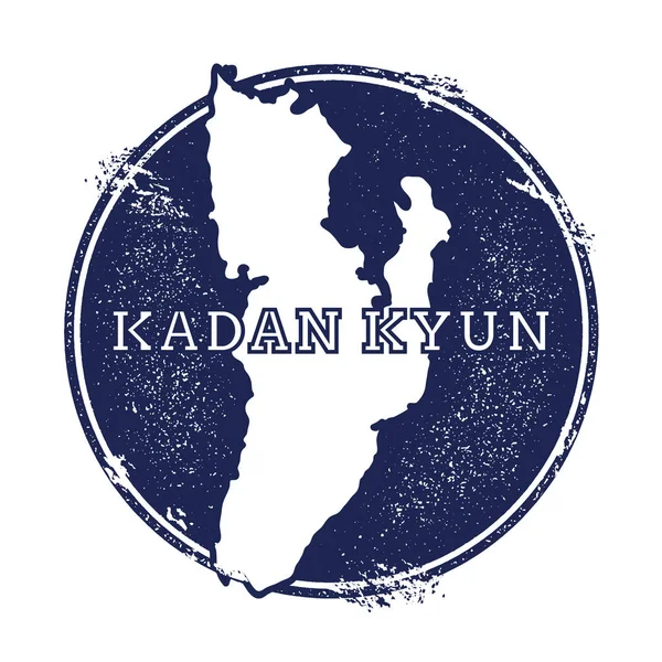 Kadan Kyun mapa vectorial Grunge sello de goma con el nombre y el mapa de isla vector ilustración Can — Vector de stock