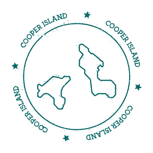 Mapa vectorial de Cooper Island Sello de viaje angustiado con texto envuelto alrededor de un círculo y estrellas — Vector de stock