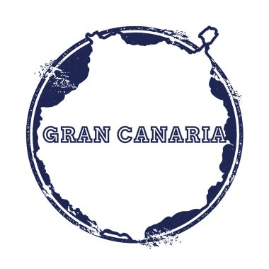 Gran Canaria vektör harita Grunge lastik damga adı ve ada vektör çizim Haritası