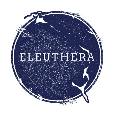 Eleuthera vektör harita Grunge lastik damga adı ve ada vektör çizim Can Haritası