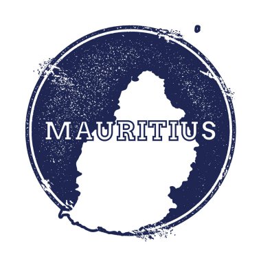 Mauritius vektör harita Grunge lastik damga adı ve ada vektör çizim Can Haritası