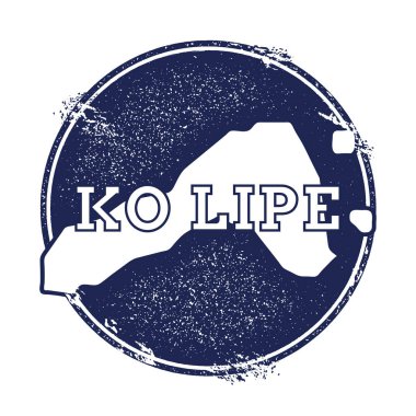 Ko Lipe vektör harita Grunge lastik damga adı ve ada vektör çizim Haritası olabilir