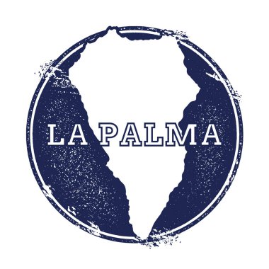 La Palma vektör harita Grunge lastik damga adı ve ada vektör çizim Can Haritası