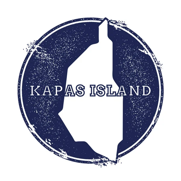 Kapas Island mapa vectorial Grunge sello de goma con el nombre y el mapa de la isla vector ilustración — Vector de stock