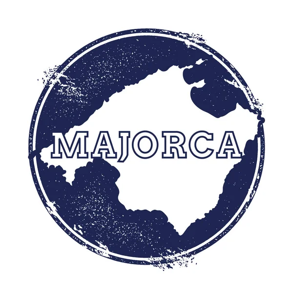 Mallorca vector kaart Grunge rubber stempel met de naam en de kaart van het eiland vectorillustratie kan worden — Stockvector