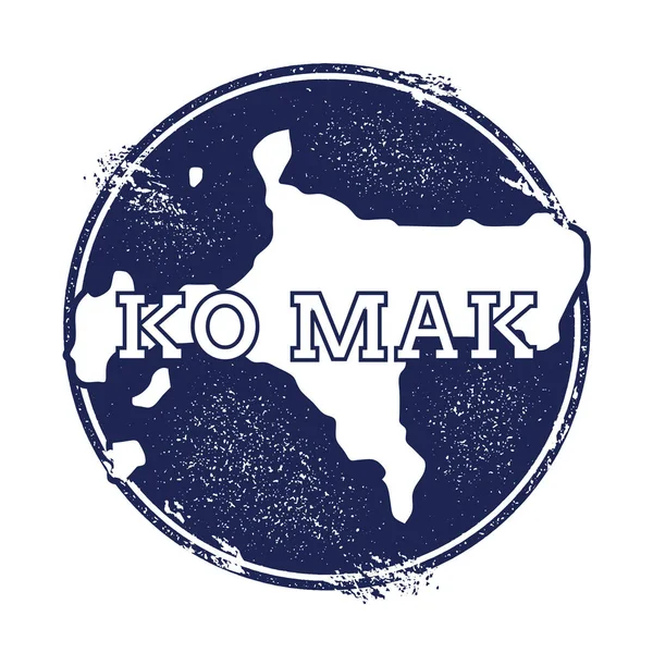 Ko Mak mappa vettoriale Grunge timbro di gomma con il nome e la mappa di isola vettoriale illustrazione Può essere — Vettoriale Stock