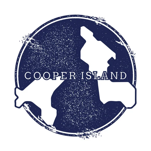 Cooper Island mapa vectorial Grunge sello de goma con el nombre y el mapa de la isla vector ilustración — Vector de stock