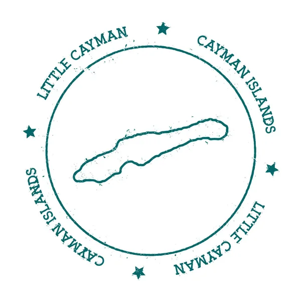 Petite carte vectorielle Cayman Timbre de voyage en détresse avec du texte enroulé autour d'un cercle et des étoiles — Image vectorielle