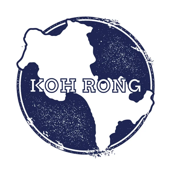 Koh Rong mapa vectorial Grunge sello de goma con el nombre y el mapa de la isla vector ilustración Can — Vector de stock