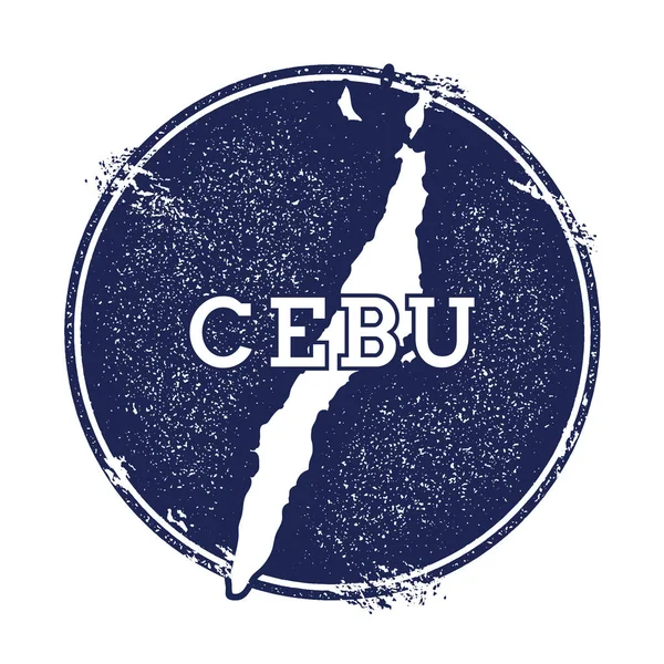 Mapa vetorial de Cebu Carimbo de borracha Grunge com o nome e mapa da ilha ilustração vetorial Pode ser — Vetor de Stock