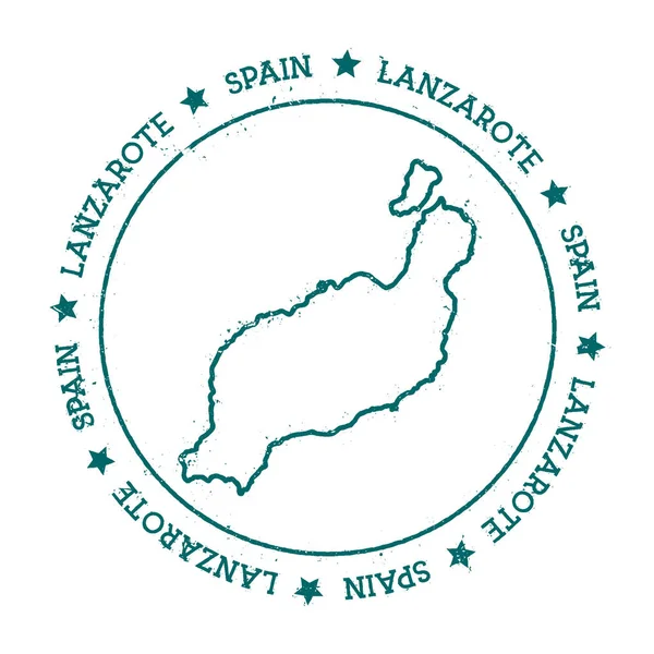 Lanzarote vektör harita Distressed bir daire ve Yıldız Adası çevresinde kaydırılan metin ile pul seyahat — Stok Vektör