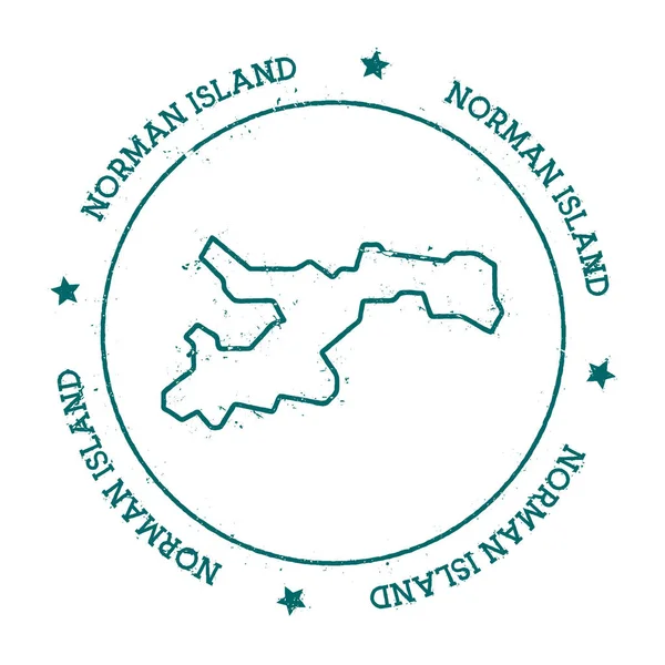 Mapa vectorial de Norman Island Sello de viaje angustiado con texto envuelto alrededor de un círculo y estrellas — Vector de stock