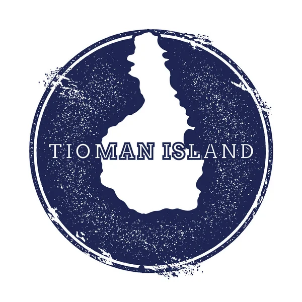 Mapa vectorial de Tioman Island Sello de caucho grunge con el nombre y el mapa de la ilustración vectorial de la isla — Vector de stock