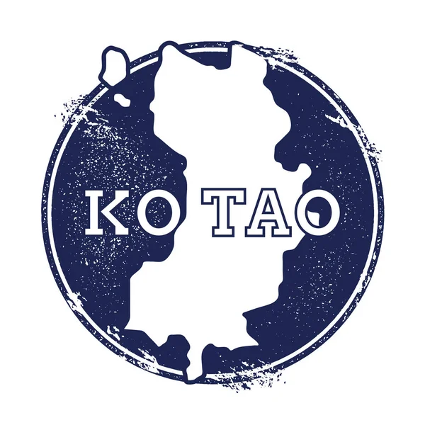 Ko tao Vektor Map Grunge Gummistempel mit dem Namen und der Karte der Insel Vektor Illustration kann sein — Stockvektor