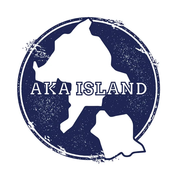 Aka Island mapa vectorial Grunge sello de goma con el nombre y el mapa de isla vector ilustración Can — Vector de stock