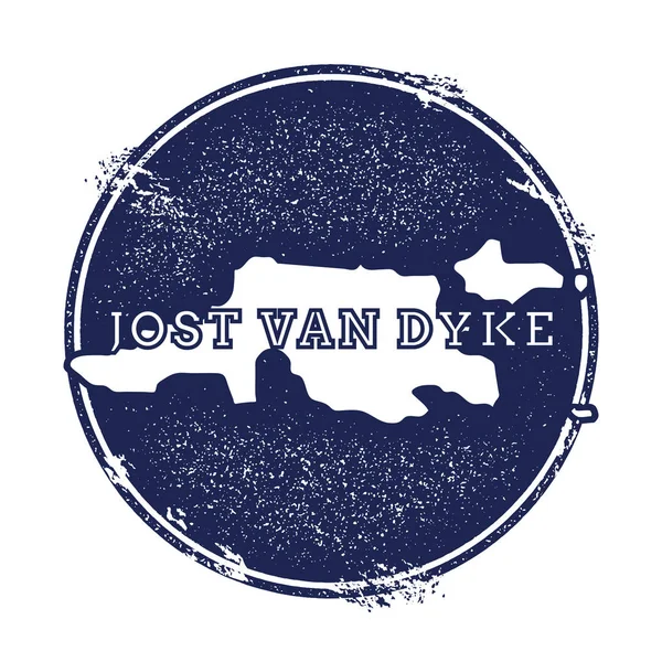 Jost Van Dyke vector map Carimbo de borracha Grunge com o nome e mapa da ilha ilustração vetorial —  Vetores de Stock