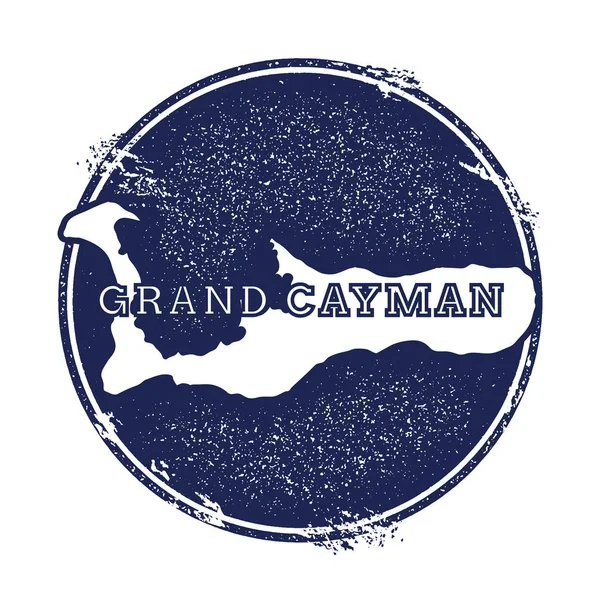 Carte vectorielle Grand Cayman Timbre caoutchouc Grunge avec le nom et la carte de l'illustration vectorielle de l'île — Image vectorielle