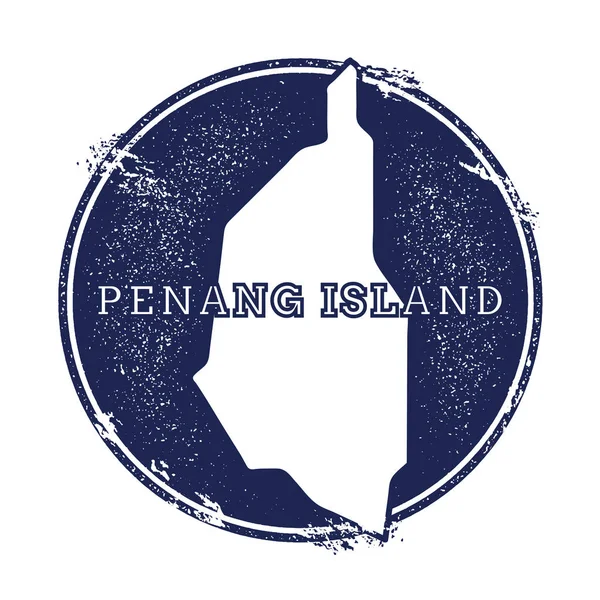 Mapa vectorial de Penang Island Sello de caucho grunge con el nombre y el mapa de la ilustración vectorial de la isla — Vector de stock