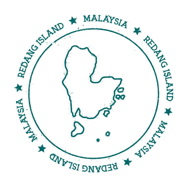Mapa vectorial de Redang Island Sello de viaje angustiado con texto envuelto alrededor de un círculo y estrellas — Vector de stock