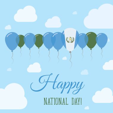 Guatemala ulusal gün düz vatansever Poster satır Balon renk Guatemala bayrağı