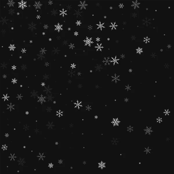 Sparse snowfall Abstract scatter on black background Ilustração vetorial — Vetor de Stock