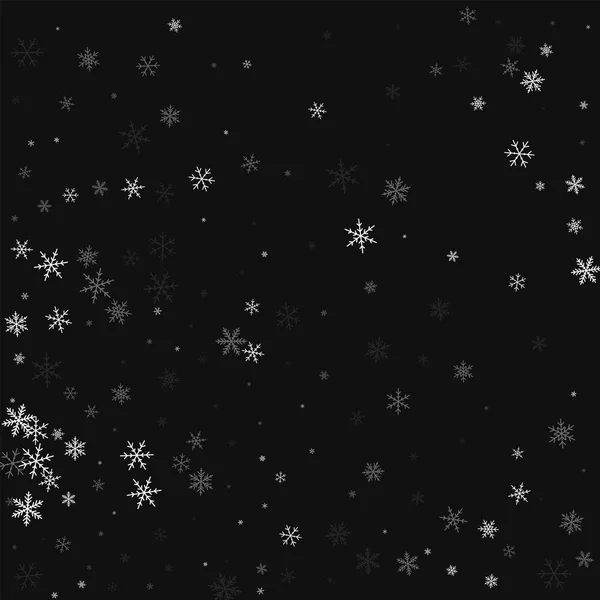 Nieve escasa Patrón abstracto sobre fondo negro Ilustración vectorial — Vector de stock