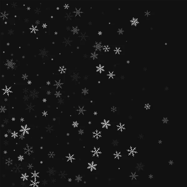 Αραιή χιονόπτωση αριστερά ντεγκραντέ σε μαύρο φόντο εικονογράφηση διάνυσμα — Διανυσματικό Αρχείο