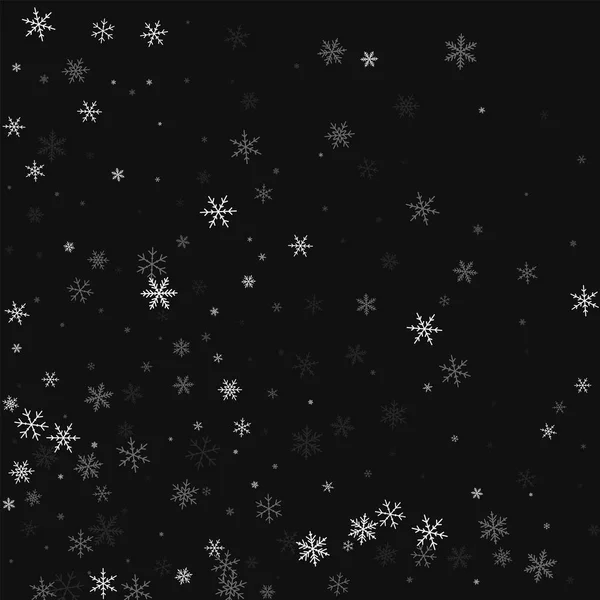 Spärlicher Schneefall abstraktes Durcheinander auf schwarzem Hintergrund Vektor Illustration — Stockvektor