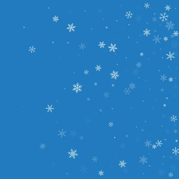 De juiste verloop sparse sneeuwval op blauwe achtergrond vectorillustratie — Stockvector
