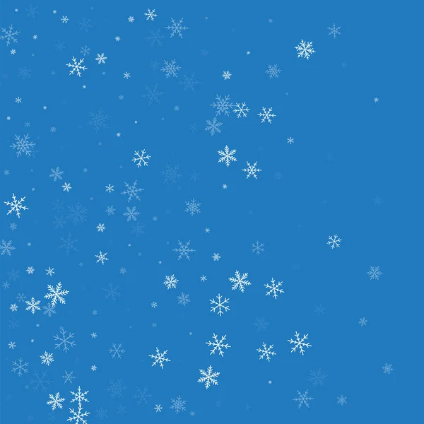 Sparse snowfall Left gradient on blue background Vector illustration — Stock Vector
