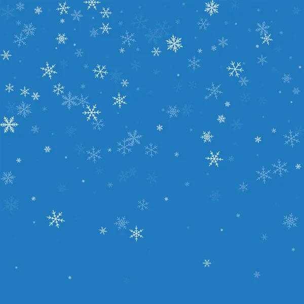 Sparse sneeuwval Top verloop op blauwe achtergrond vectorillustratie — Stockvector