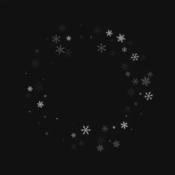 Sparse snowfall Bagel shape on black background Vector illustration — Stock Vector