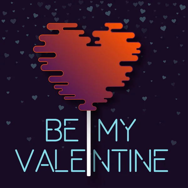 Kosmische stijl worden mijn Valentijn kaart vectorillustratie — Stockvector