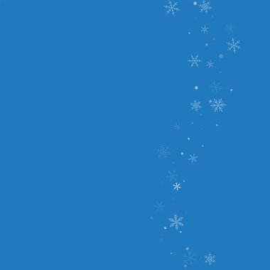 Seyrek kar yağışı doğru dalga üzerinde mavi arka plan vektör çizim