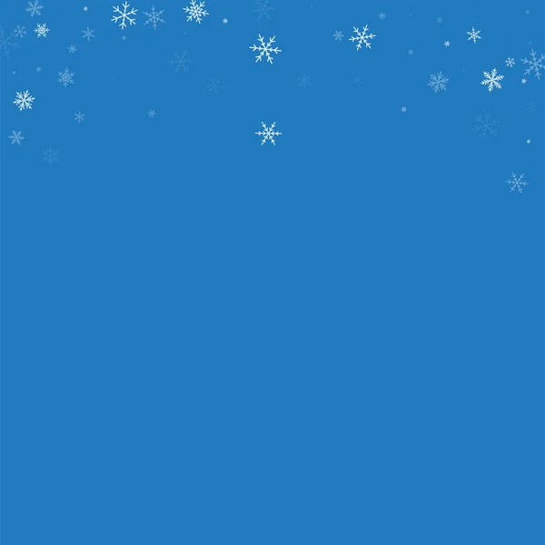 Mavi renkli vektör çizim seyrek kar yağışı soyut üst sınırında — Stok Vektör