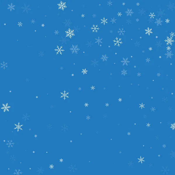 Seyrek kar yağışı Random dağılım mavi arka plan vektör çizim üzerinde — Stok Vektör