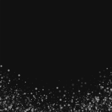 Güzel kar yağışı soyut alt siyah arka planda vektör çizim