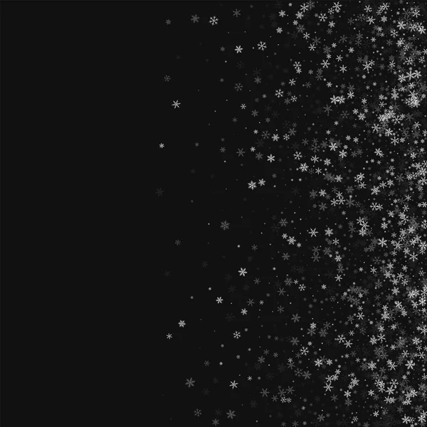 Hermosa nevada Dispersión gradiente derecho sobre fondo negro Vector ilustración — Vector de stock