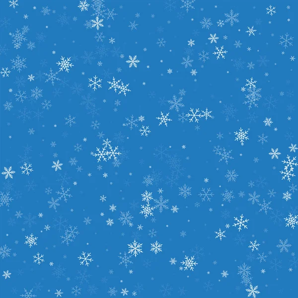 Sparse snowfall Scattered pattern on blue background Vector illustration — Stock Vector