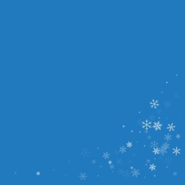 Seyrek kar yağışı alt sağ köşede mavi renkli vektör çizim