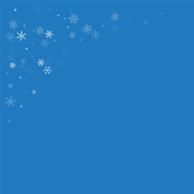 Seyrek kar yağışı sol üst köşede mavi renkli vektör çizim