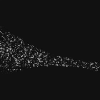 Güzel kar yağışı kuyruklu yıldız siyah arka planda vektör çizim