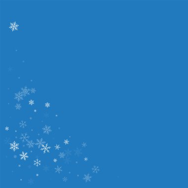 Seyrek kar yağışı sol alt köşede mavi renkli vektör çizim