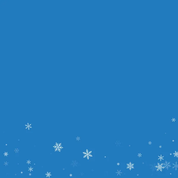 Spärlicher Schneefall abstrakt unten auf blauem Hintergrund Vektor Illustration — Stockvektor