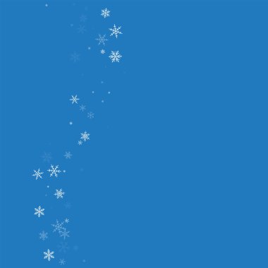 Seyrek kar yağışı sol dalga üzerinde mavi arka plan vektör çizim