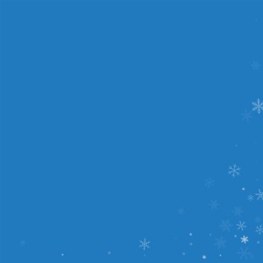 Seyrek kar yağışı soyut sağ alt köşede mavi renkli vektör çizim